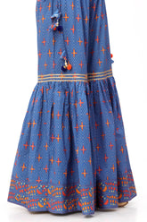 1 Piece Gharara in Multi Cambric (CZ2651)